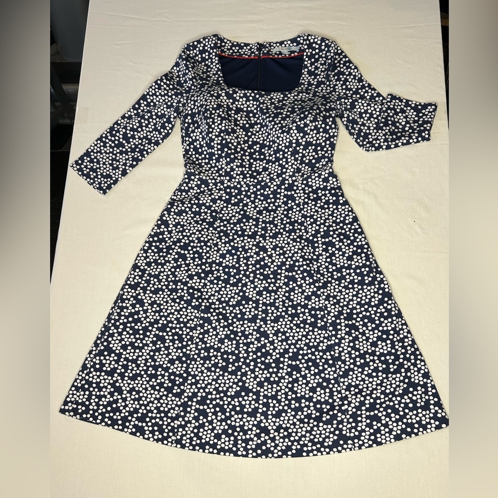 Navy Blue Polka Dot Boden Dress size 6R